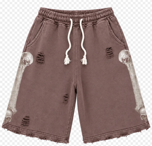 FLOOR 914 BONE SWEAT SHORTS (BROWN)