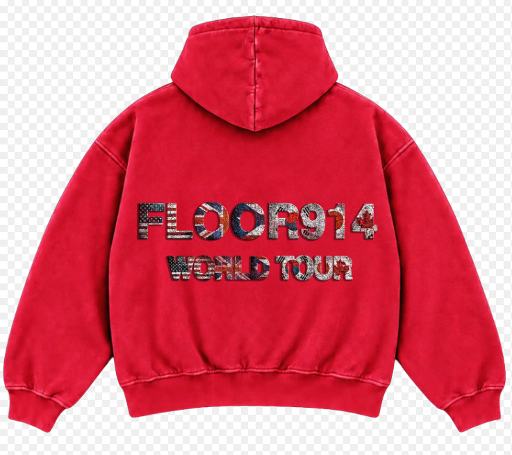 FLOOR 914 WORLDWIDE FLAG ZIP-UP (RED)