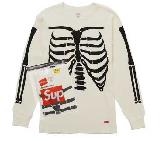 SUPREME HANES BONES THERMAL CREW FW25 (1 PACK) WHITE