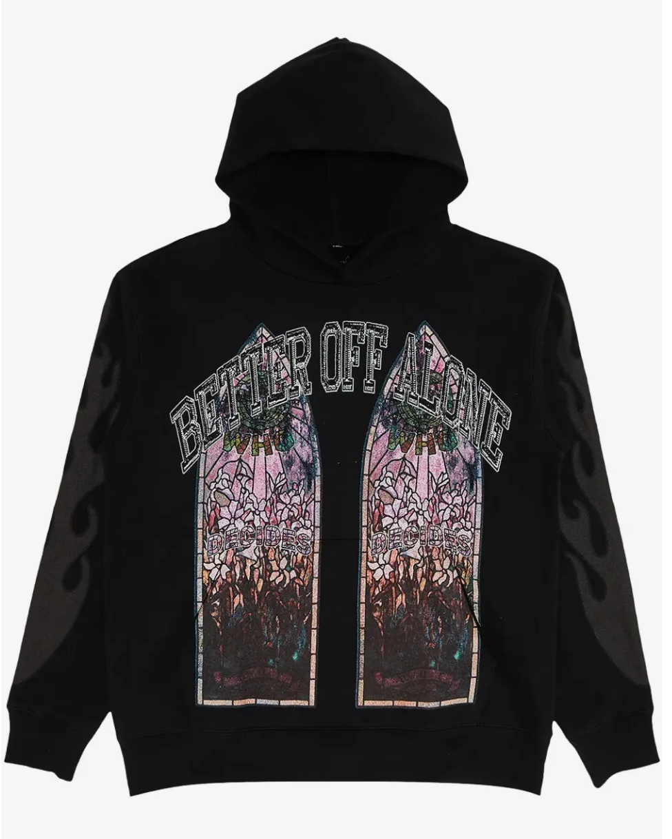 WHO DECIDES WAR X A BOOGIE WIT DA HOODIE BETTER OFF ALONE "BLACK" HOODIE