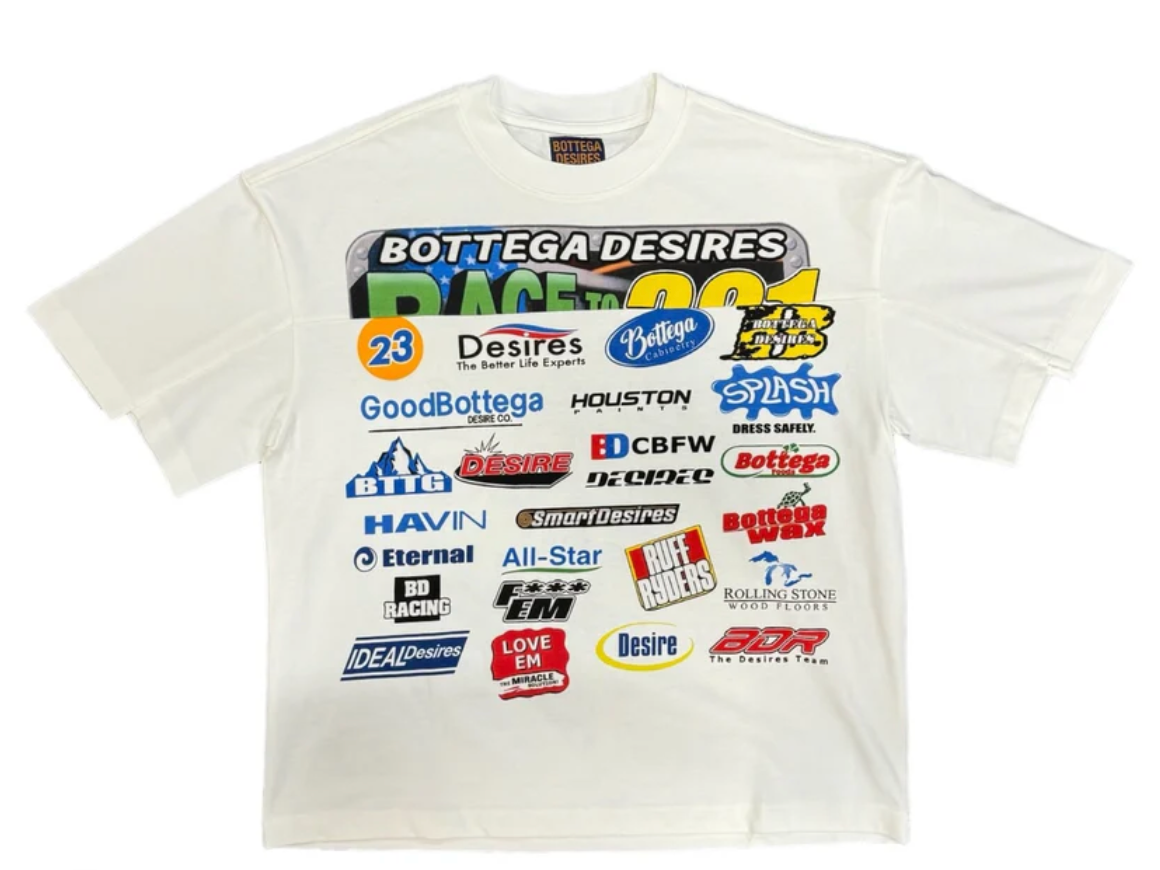 BOTTEGA DESIRES RACER TEE WHITE
