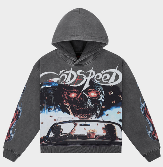 GODSPEED DRIVE IN GREY WASH HOODIE