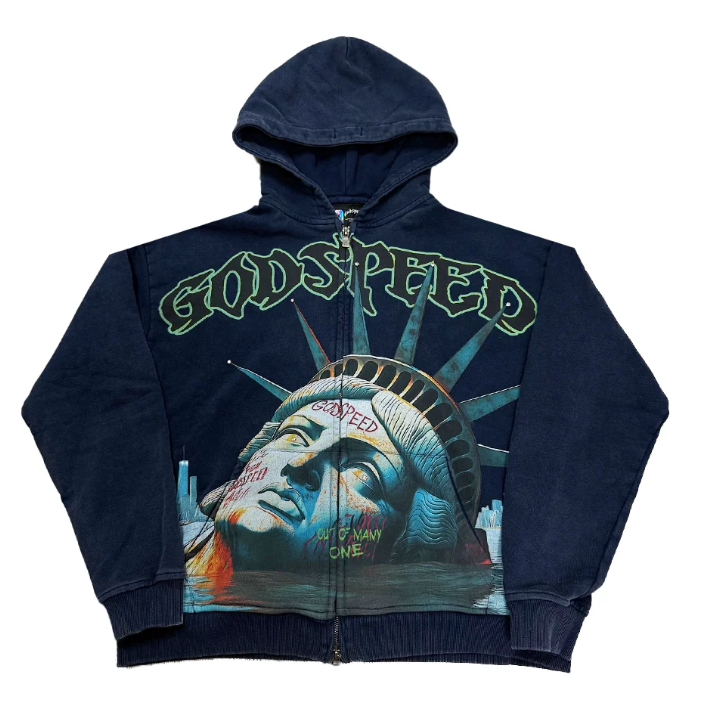 GODSPEED SUNKEN LIBERTY NAVY ZIP UP