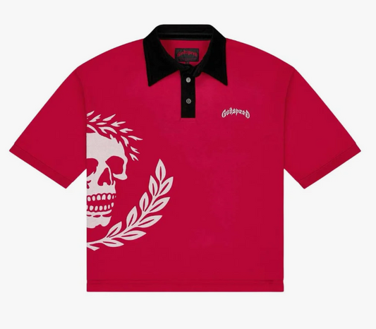 GODSPEED OVERSIDED VICTOR CREST POLO RED