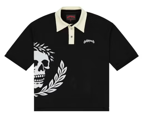 GODSPEED OVERSIDED VICTOR CREST POLO BLACK