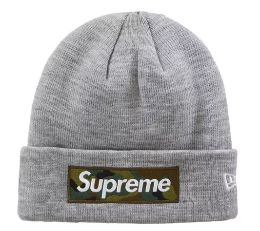 SUPREME NEW ERA BOX LOGO BEANIE (FW23) HEATHER GREY