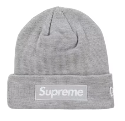 SUPREME NEW ERA BOX LOGO BEANIE HEATHER GREY (FW24)