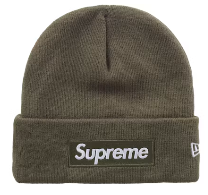 SUPREME NEW ERA BOX LOGO BEANIE LIGHT OLIVE (FW25)