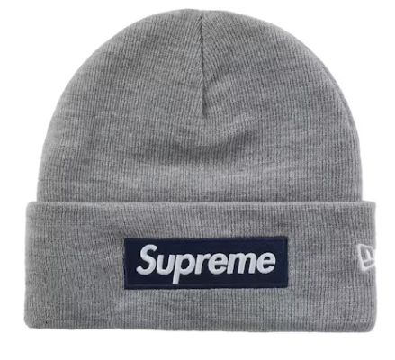 SUPREME NEW ERA BOX LOGO BEANIE HEATHER GREY (FW25)