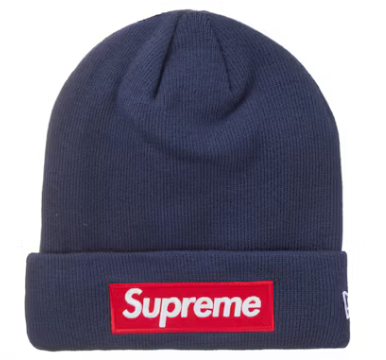 SUPREME NEW ERA BOX LOGO BEANIE NAVY (FW24)