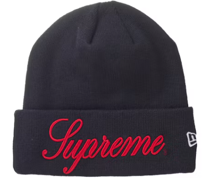 SUPREME NEW ERA SCRIPT BEANIE NAVY