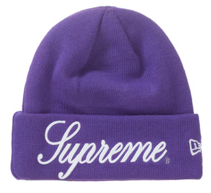 SUPREME NEW ERA SCRIPT BEANIE PURPLE