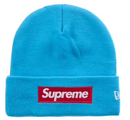 SUPREME NEW ERA BOX LOGO BEANIE CYAN (FW25)