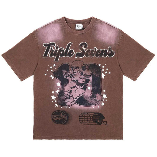 TRIPLE SEVENS ALL STAR FOOTBALL TEE (BROWN)