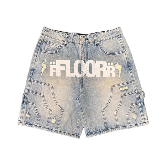 FLOOR 914 UNIFORM JEAN SHORTS (LIGHT BLUE WASH)