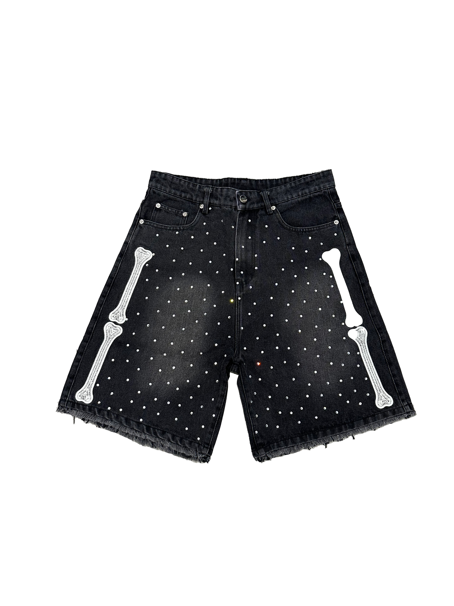 CONCRETE SAINTS RHINESTONE BONE JORTS (BLACK)