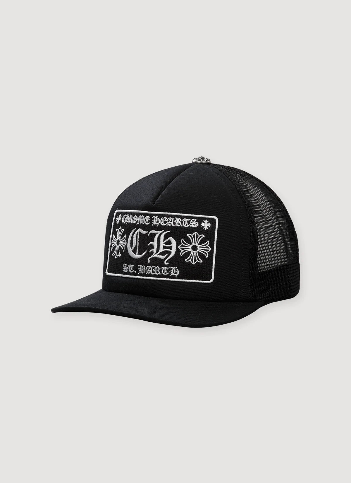 CHROME HEARTS BLACK ST BARTH TRUCKER HAT