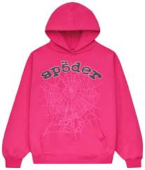 SP5DER PINK WEBSTONE AOP RHINESTONE HOODIE