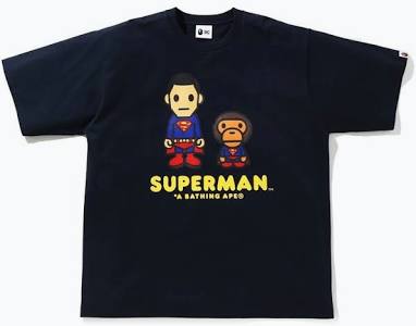 USED BAPE X DC SUPERMAN T-SHIRT (BLACK)