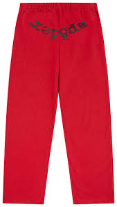 SP5DER RED STUDDED PANTS