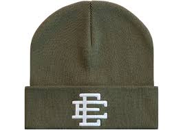 Eric Emanuel EE Beanie Olive Green/White
