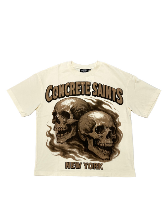CONCRETE SAINTS SKULLS TEE (CREAM)