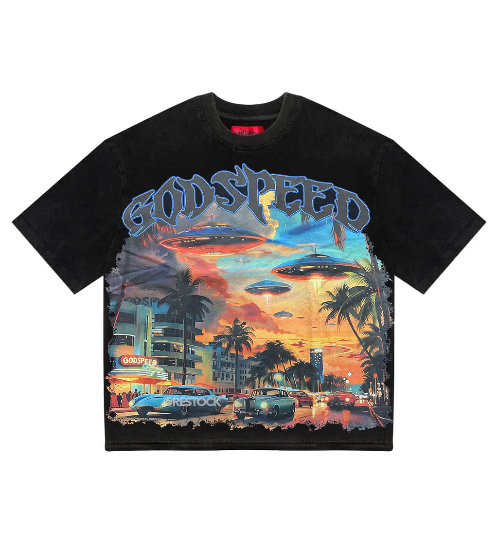 GODSPEED MIAMI UFO TEE BLACK MIAMI EXCLUSIVE
