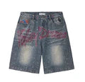 VALE FOREVER 'ICED OUT' DENIM SHORTS
